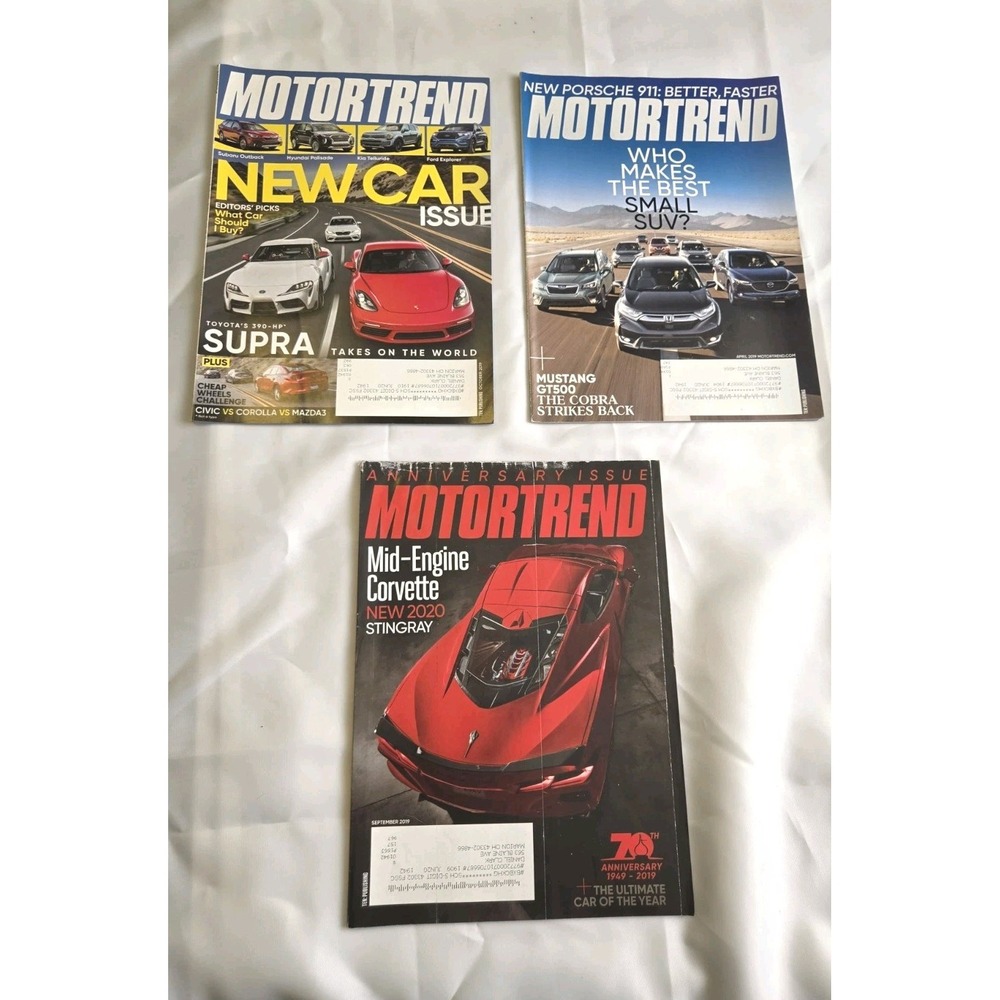 Motor Trend Magazine Lot Of 3 NEW CAR ISSUE Mid Engine Corvette Best SUV?
